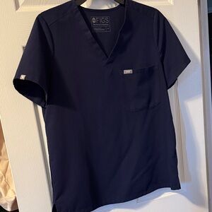 Figs navyV-Neck Scrub Top